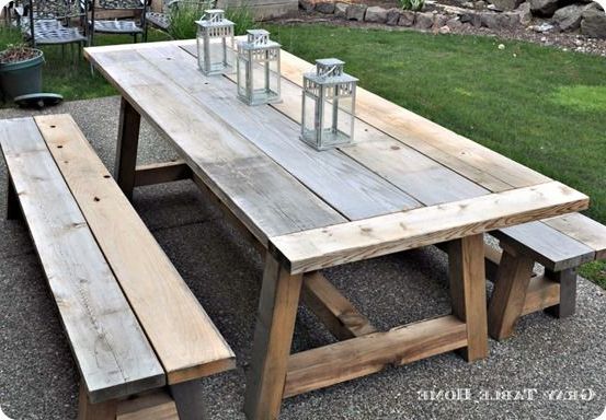 Favorite Reclaimed Wood Outdoor Tables With Regard To Reclaimed Wood Outdoor Dining Table And Benches – Knockoffdecor (View 8 of 15)