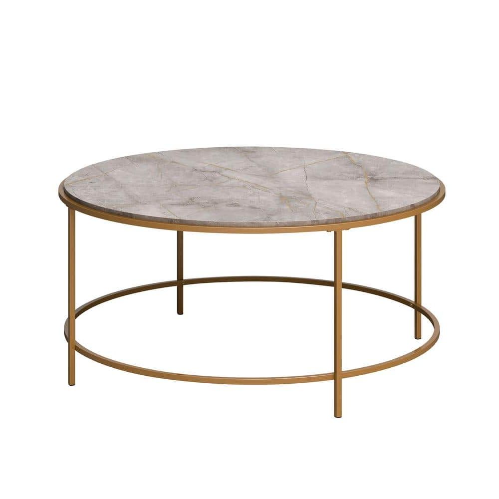 Favorite Satin Gold Outdoor Tables Pertaining To Sauder International Lux 35.984 In (View 8 of 15)