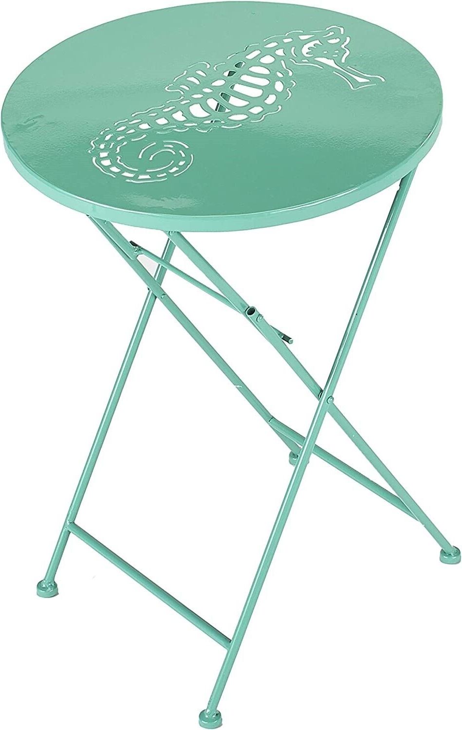 Folding Accent Outdoor Tables For Most Recent Folding Side Table Furniture End Accent Outdoor Patio Round Metal Small  Green (View 12 of 15)