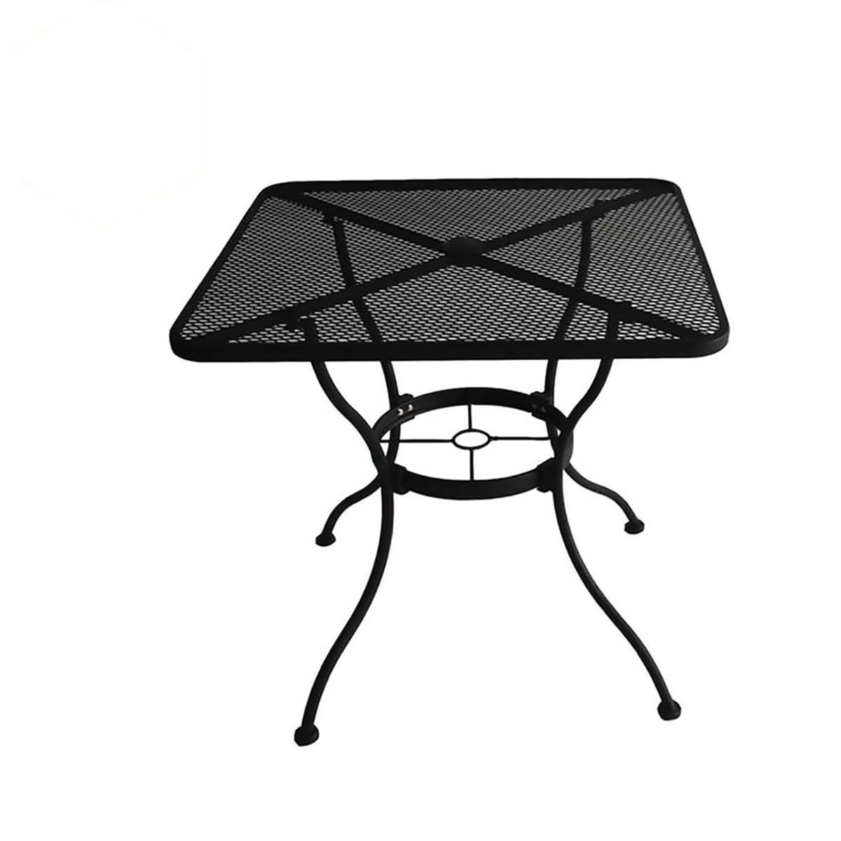 Garden Treasures Davenport Square Outdoor Dining Table 30 In W X 30 In L  Umbrella Hole In The Patio Tables Department At Lowes Throughout Trendy Black Square Outdoor Tables (View 15 of 15)
