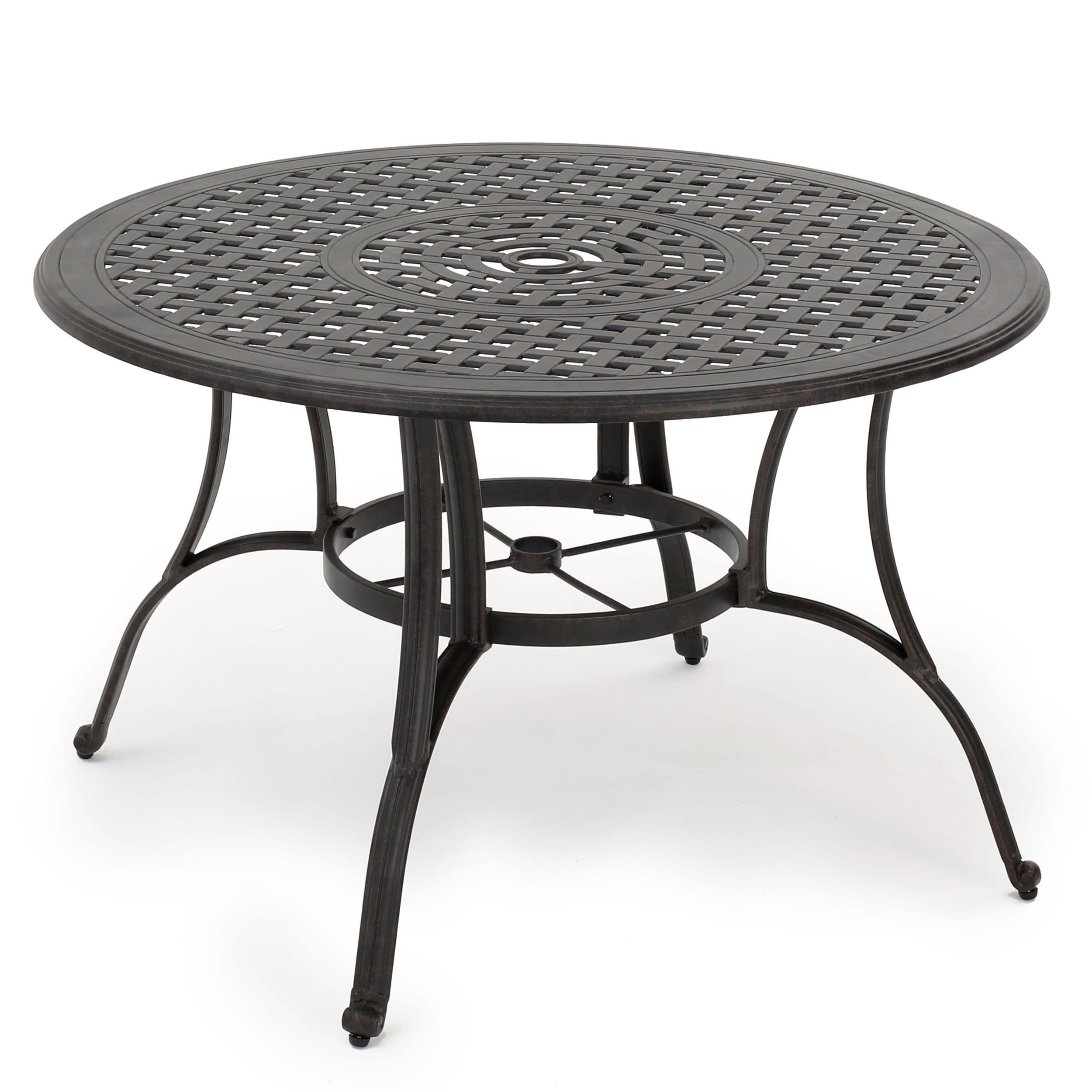 Gdf Studio Fonzo Outdoor Cast Aluminum Dining Table, Bronze – Walmart Pertaining To Popular Bronze Metal Outdoor Tables (View 6 of 15)