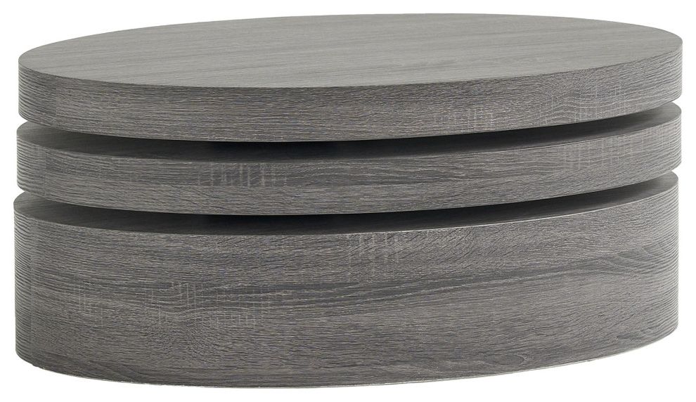 Gdf Studio Lenox Oval Mod Rotating Wood Coffee Table – Contemporary –  Coffee Tables  Gdfstudio (View 3 of 15)
