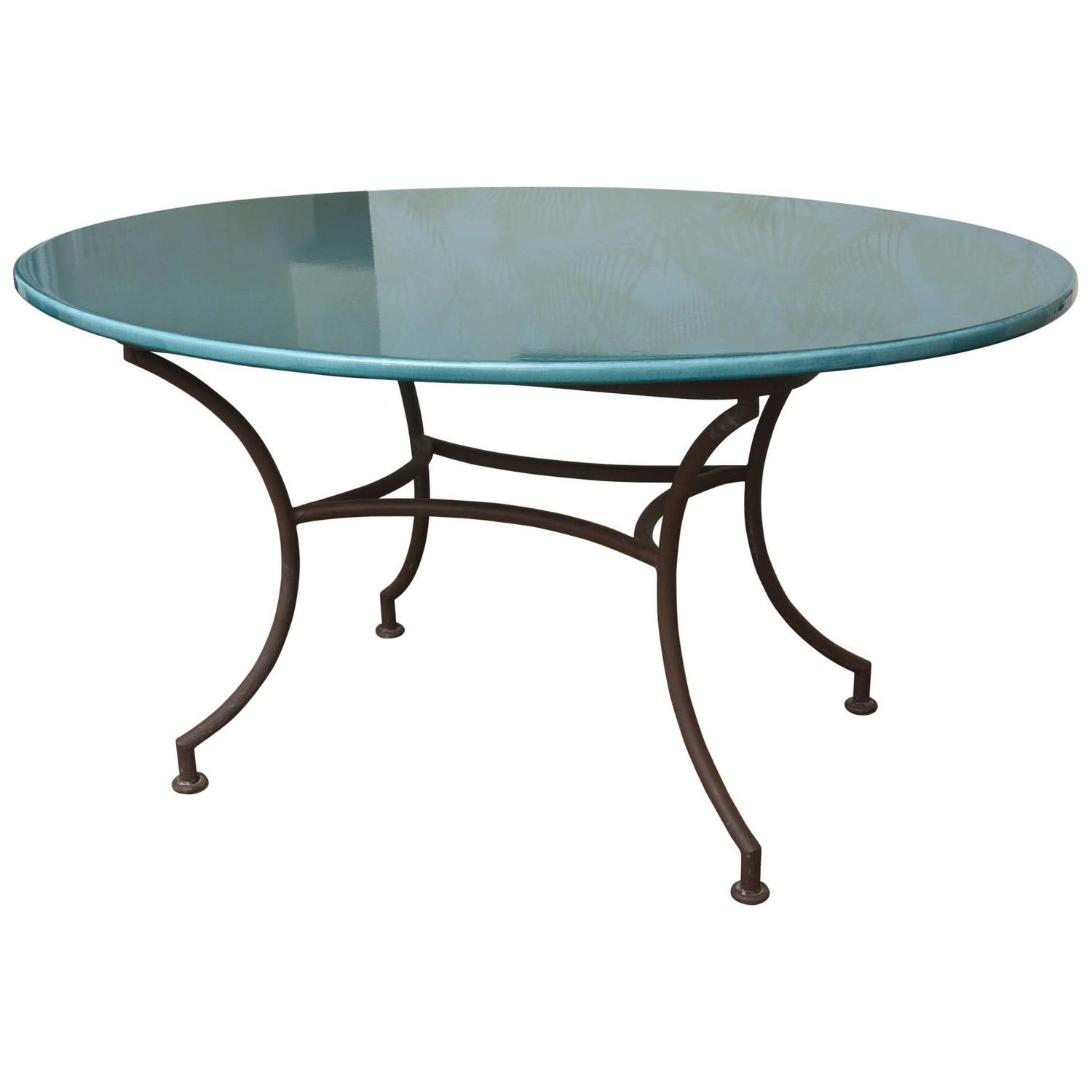 Glass Oval Outdoor Tables For Most Recently Released Outdoor Oval Table With Verdigris Lava Stone Top At 1stdibs (View 15 of 15)