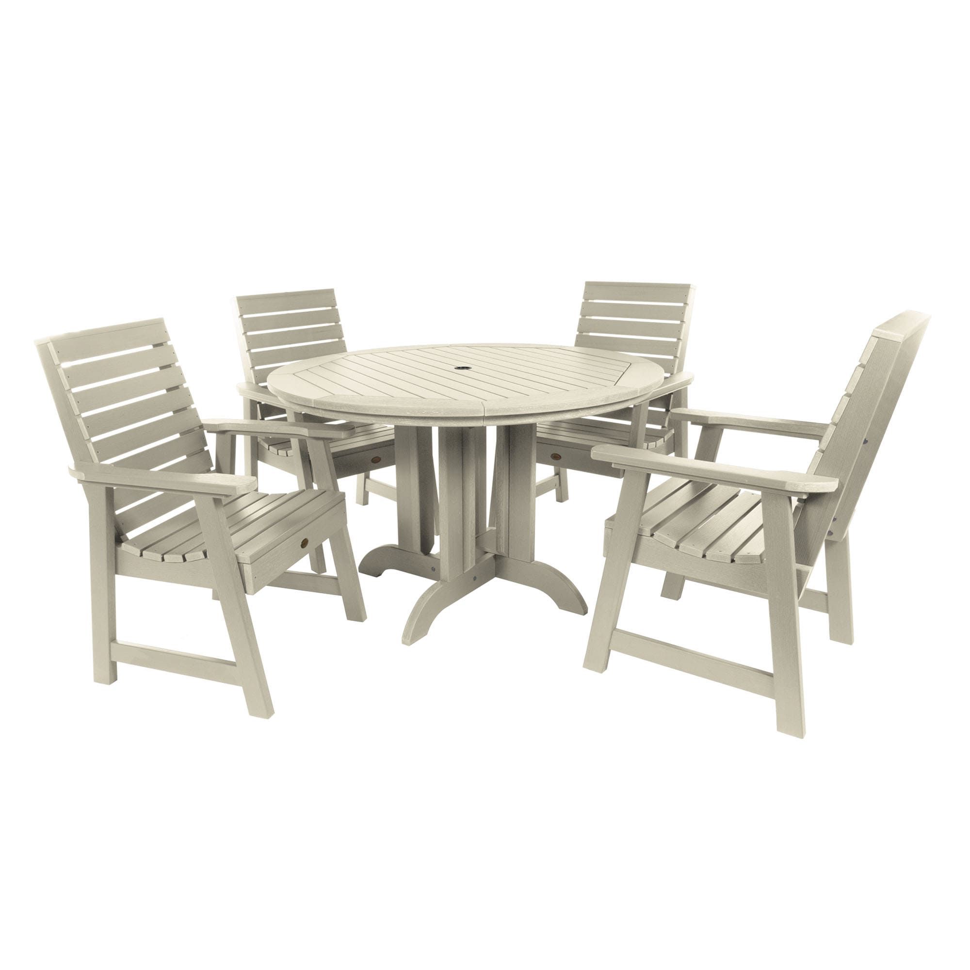 Highwood The Weatherly 5 Piece Off White Patio Dining Set In The Patio  Dining Sets Department At Lowes With Regard To Well Liked Off White Wood Outdoor Tables (View 12 of 15)