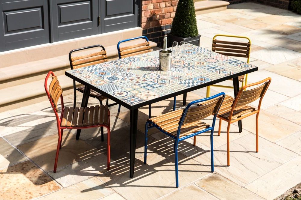 Iron Legs Outdoor Tables Within Best And Newest Ceramic Top Table With Metal Legs (View 4 of 15)