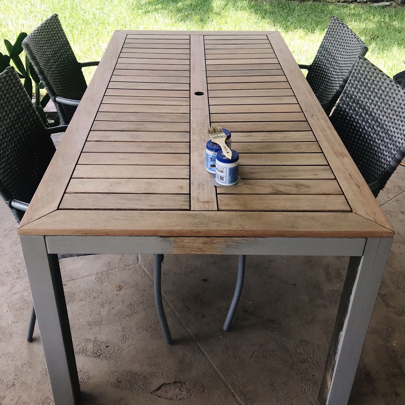 Latest Paint Finish Outdoor Tables For Outdoor Table Makeover — H E A R T S W E L L (View 1 of 15)