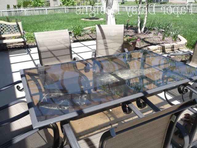 Makeover An Outdoor Table And Refresh Chairs – Deeply Southern Home Inside Latest Glass Outdoor Tables (View 13 of 15)