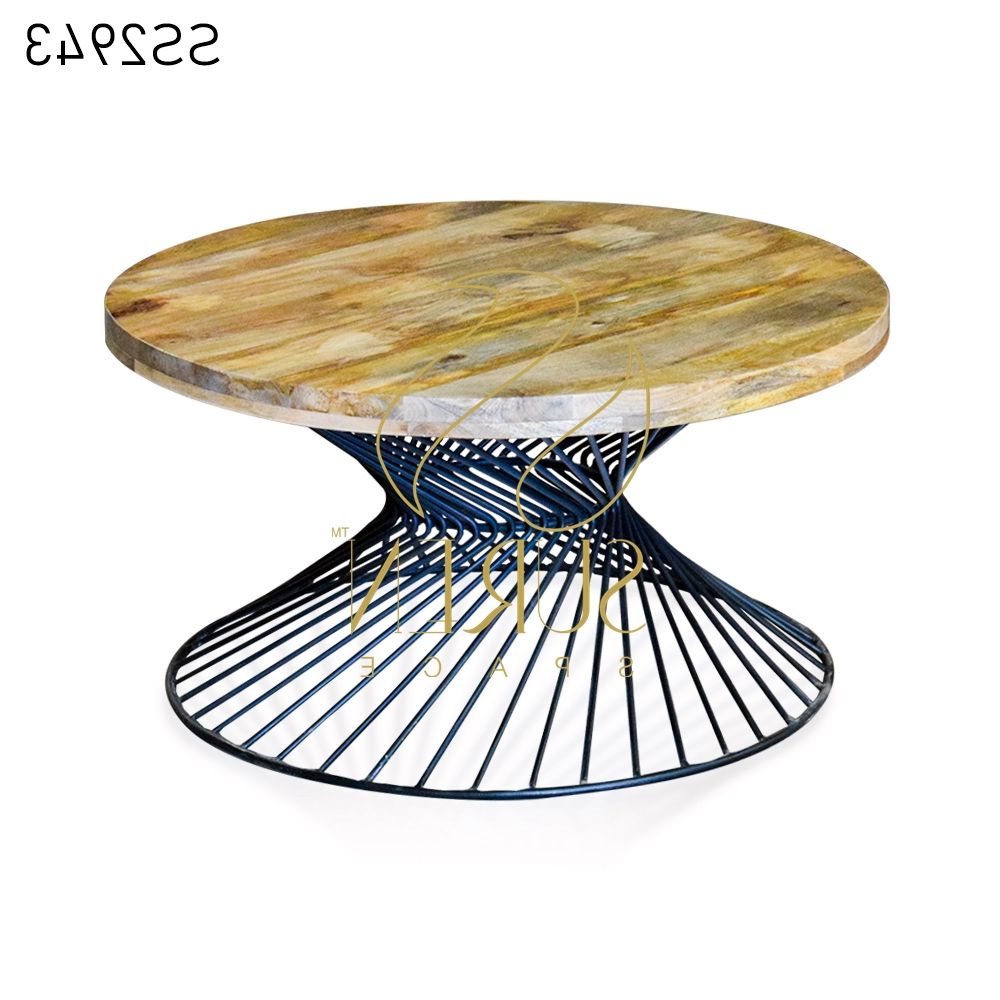 Mango Wood Outdoor Tables Throughout Well Known Mango Wood Round Shape Industrial Center Table – Furniture Manufacturer (View 2 of 15)