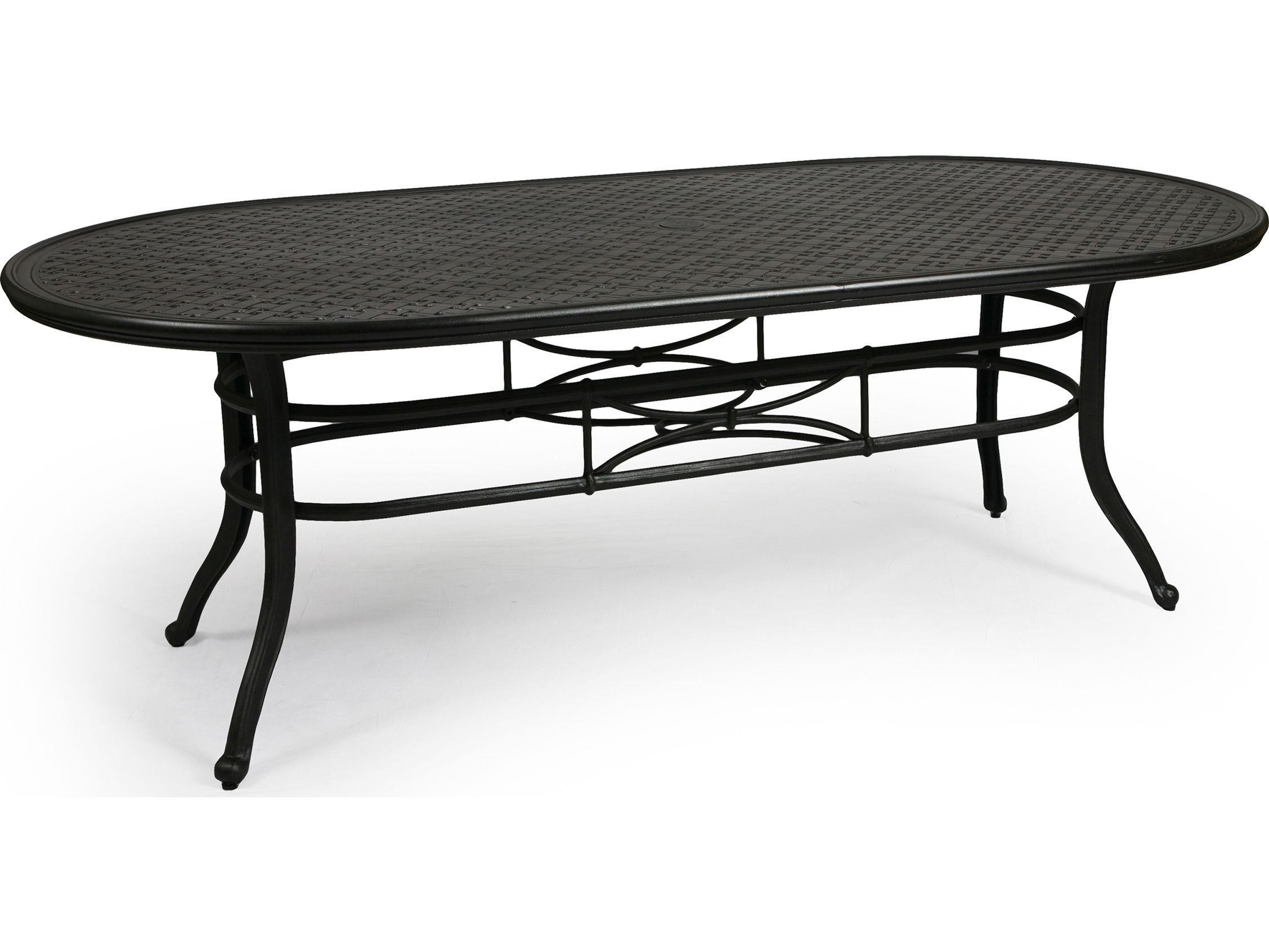Metal Oval Outdoor Tables With Best And Newest Mallin Napa 9000 Series Cast Aluminum 84.25'' W X  (View 7 of 15)