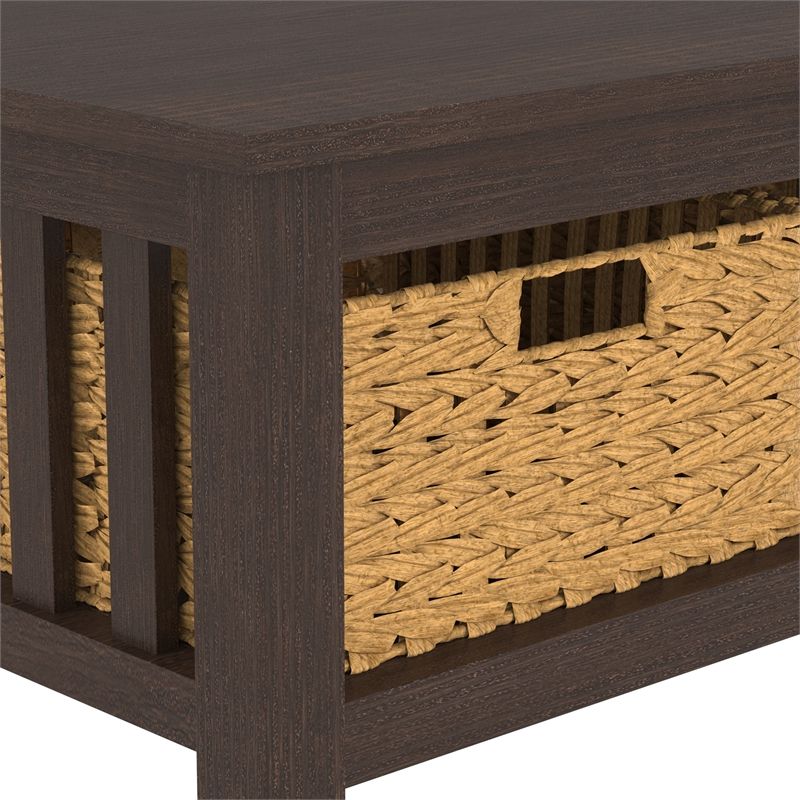 Mission Storage Coffee Table With Baskets – Espresso (View 12 of 15)