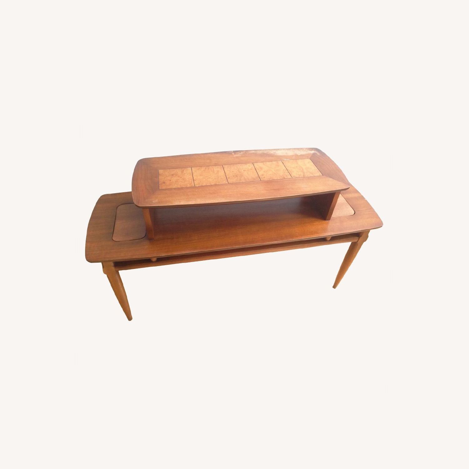 Modern 2 Tier Outdoor Tables Outdoor Tables Inside Fashionable Lane Mid Century Modern 2 Tier Coffee Table – Aptdeco (View 14 of 15)