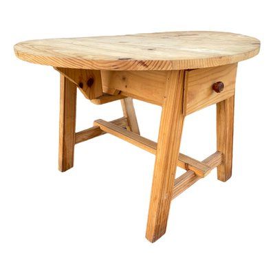 Most Popular 2 Drawer Outdoor Tables Within Round Table With Rustic Flaps & 2 Drawers For Sale At Pamono (View 3 of 15)