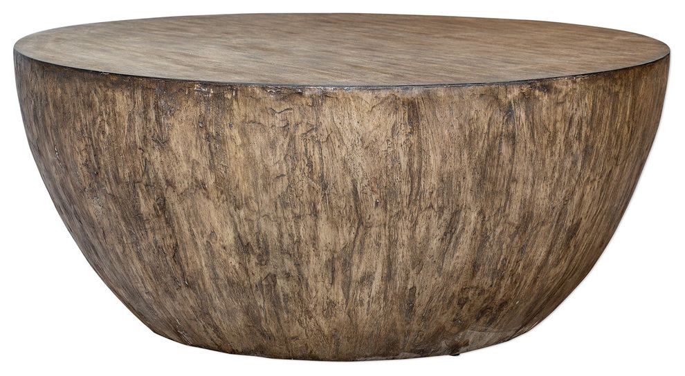 Most Popular Minimalist Large Round Light Wood Coffee Table (View 3 of 15)