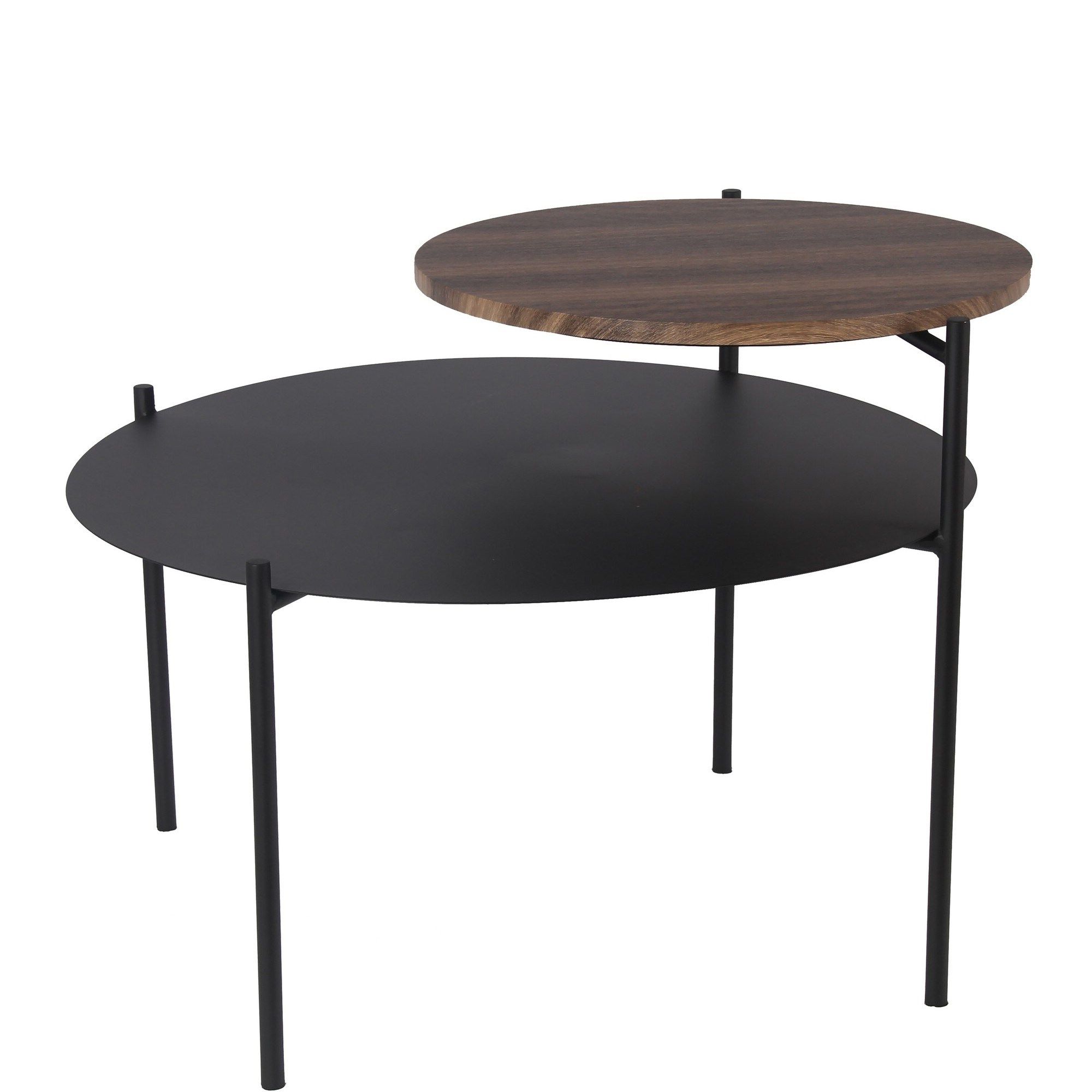 Most Recent 2 Tier Accent Table With Round Metal Top, Brown – Overstock – 35208530 In 2 Tier Metal Outdoor Tables (View 1 of 15)