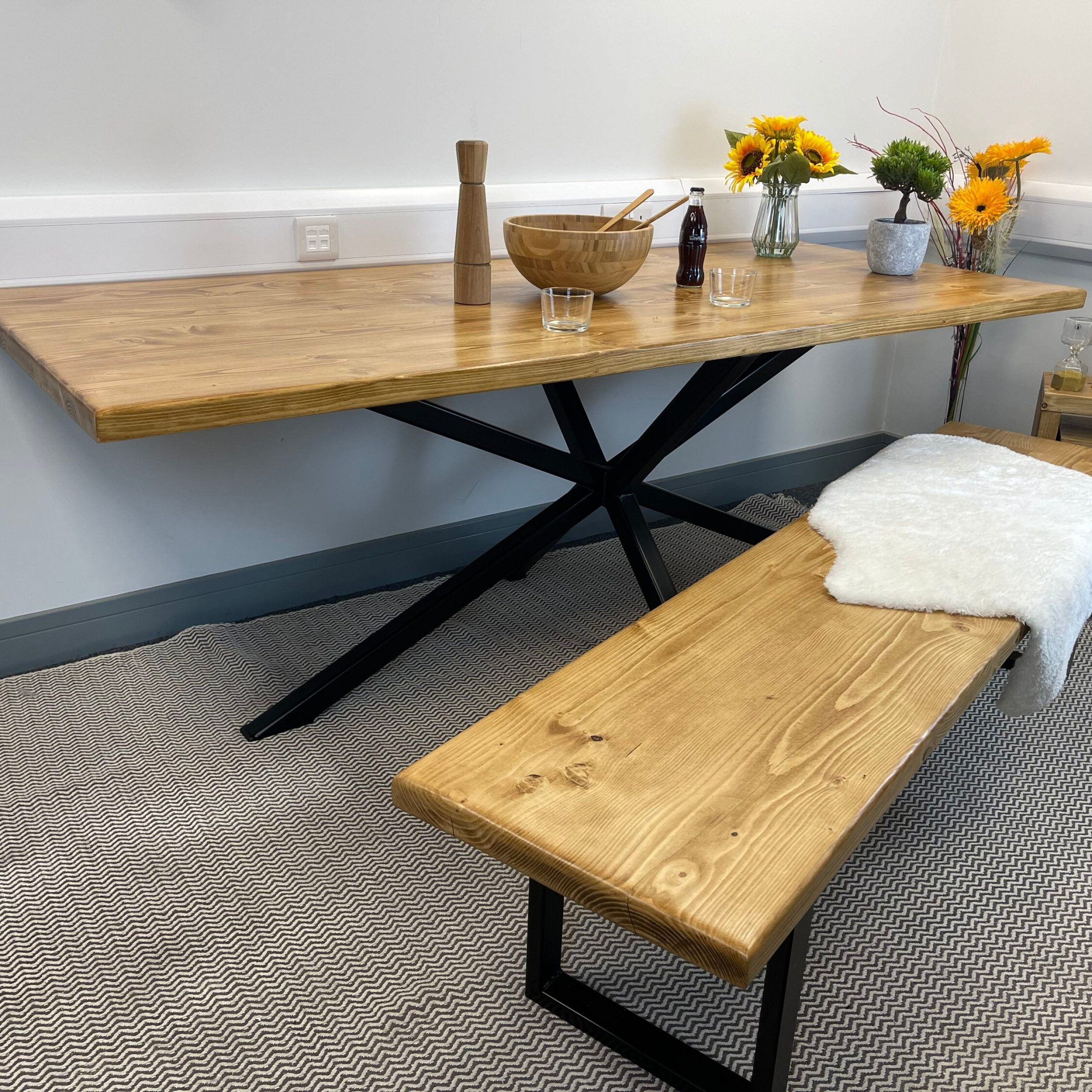 Most Recent Dining Table Indoor & Outdoor Industrial Rustic Style Table – Etsy Ireland Inside Rustic Oak And Black Outdoor Tables (View 11 of 15)
