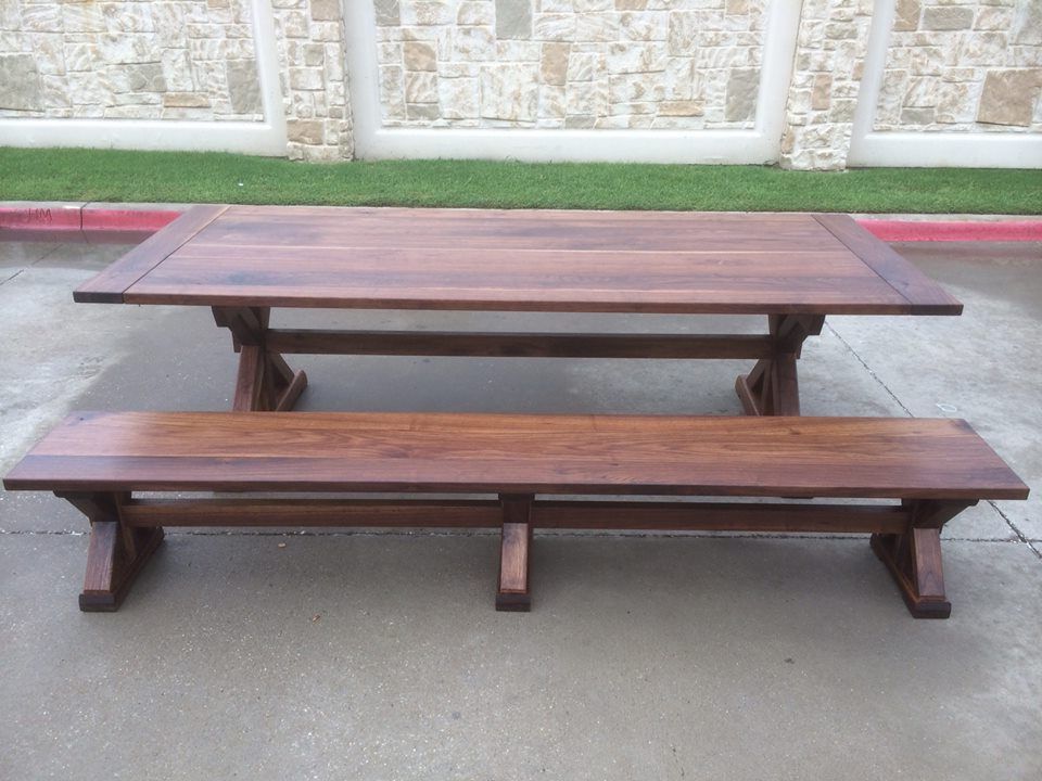 Most Recent Walnut Outdoor Tables For Buy Custom Made Walnut Trestle Table, Made To Order From Ks Woodcraft (View 7 of 15)