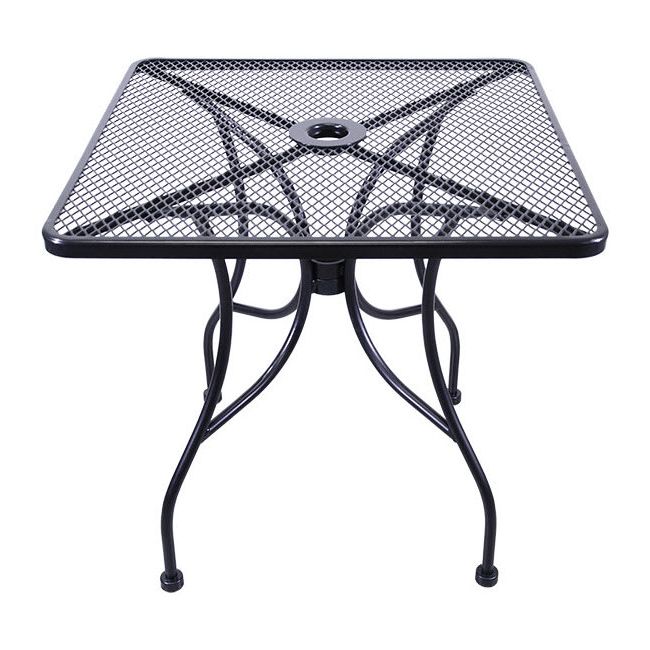 Most Recently Released H&d Commercial Seating Mt3030 30" Square Outdoor Table W/ Umbrella Hole –  Steel, Black With Regard To Black Square Outdoor Tables (View 11 of 15)