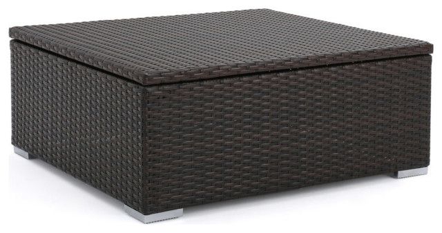 Most Recently Released Outdoor Tables With Storage In Outdoor Wicker Storage Coffee Table – Tropical – Outdoor Coffee Tables – Gdfstudio (View 5 of 15)
