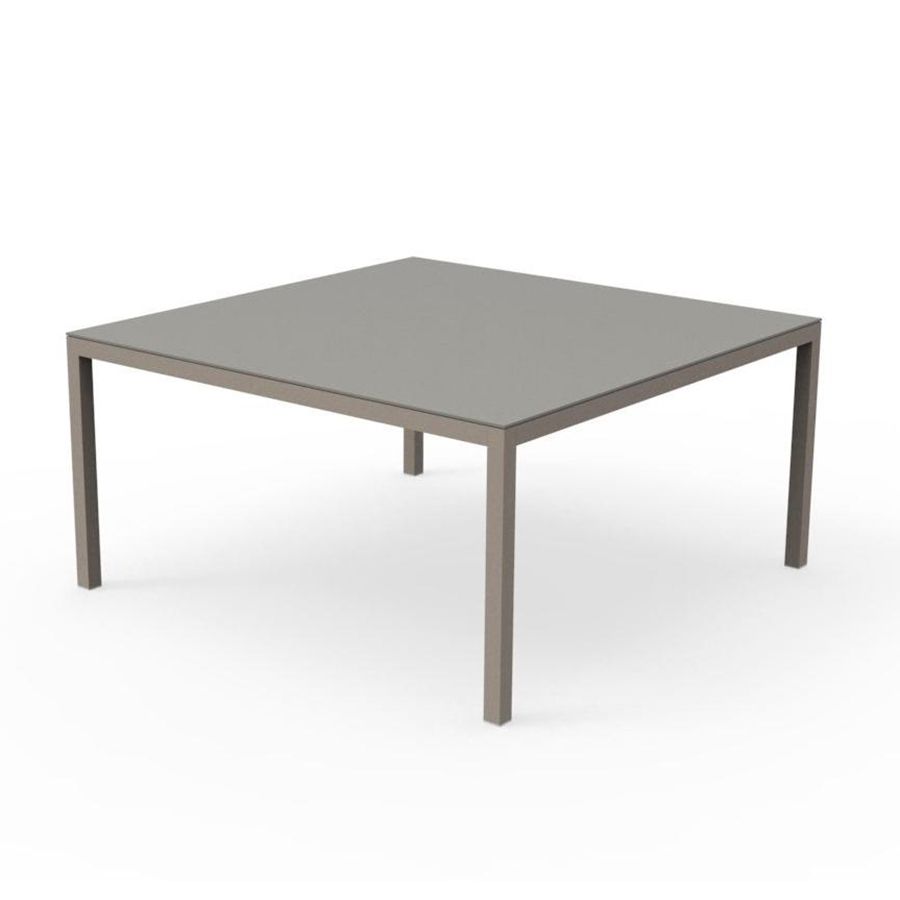 Most Up To Date Talenti Outdoor Table 155x155 Cm Touch Piùtrentanove Collection (dove –  Painted Aluminum And Glass) – Myareadesign Pertaining To Glass Top Outdoor Tables (View 13 of 15)