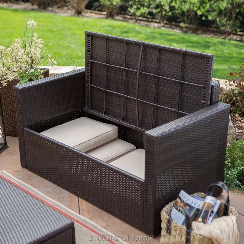 Newest 2 Piece Outdoor Loveseat And Coffee Table With Built In Storage Capacity  Rattan Style Deck Box Wicker Patio Furniture – Garden Furniture Sets –  Aliexpress Throughout 2 Piece Outdoor Tables (View 6 of 15)
