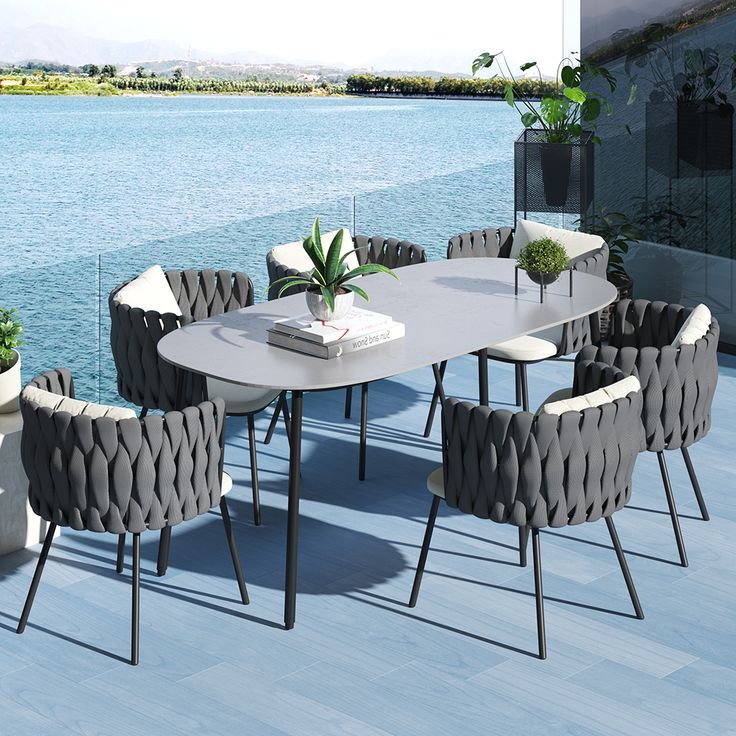 Outdoor  Dining Set, Modern Outdoor Dining Sets, Outdoor Dining Within Faux Marble Top Outdoor Tables (View 5 of 15)