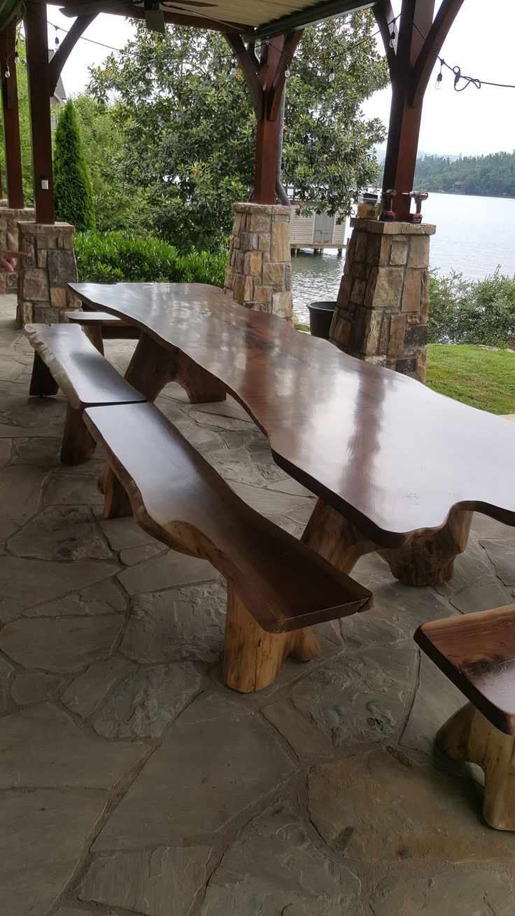 Outdoor Patio Table, Rustic Lake Houses,  Outdoor Wood Table With Recent Warm Walnut Outdoor Tables (View 10 of 15)