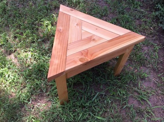 Outdoor Side Table Spiral Triangular Top Outdoor Furniture – Etsy Within Most Recent Triangular Outdoor Tables (View 2 of 15)