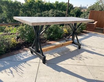 Outdoor Table Base – Etsy Inside Most Recently Released Metal Base Outdoor Tables (View 3 of 15)