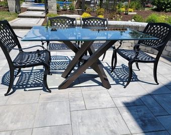 Outdoor Table Base – Etsy Inside Newest Metal Base Outdoor Tables (View 13 of 15)