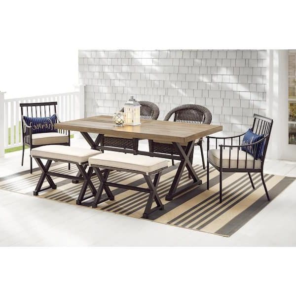 Popular Farmhouse Style Outdoor Tables With Regard To Stylewell Mix And Match 72 In (View 5 of 15)