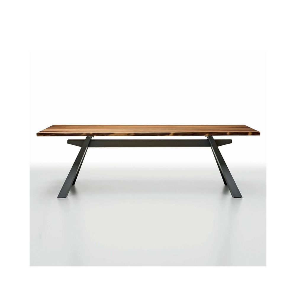 Popular Metal And Wood Outdoor Tables With Table With Metal Legs And Wood/glass Top – Zeus (View 5 of 15)