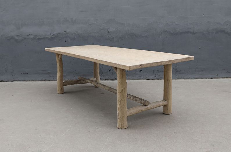 Preferred Dining Table Made Of Reclaimed Elm Wood – Atmosphère D'ailleurs Throughout Reclaimed Elm Wood Outdoor Tables (View 8 of 15)