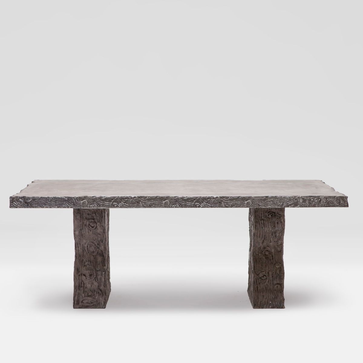 Preferred Faux Bois Outdoor Concrete Dining Table – Mecox Gardens Intended For Faux Wood Outdoor Tables (View 12 of 15)