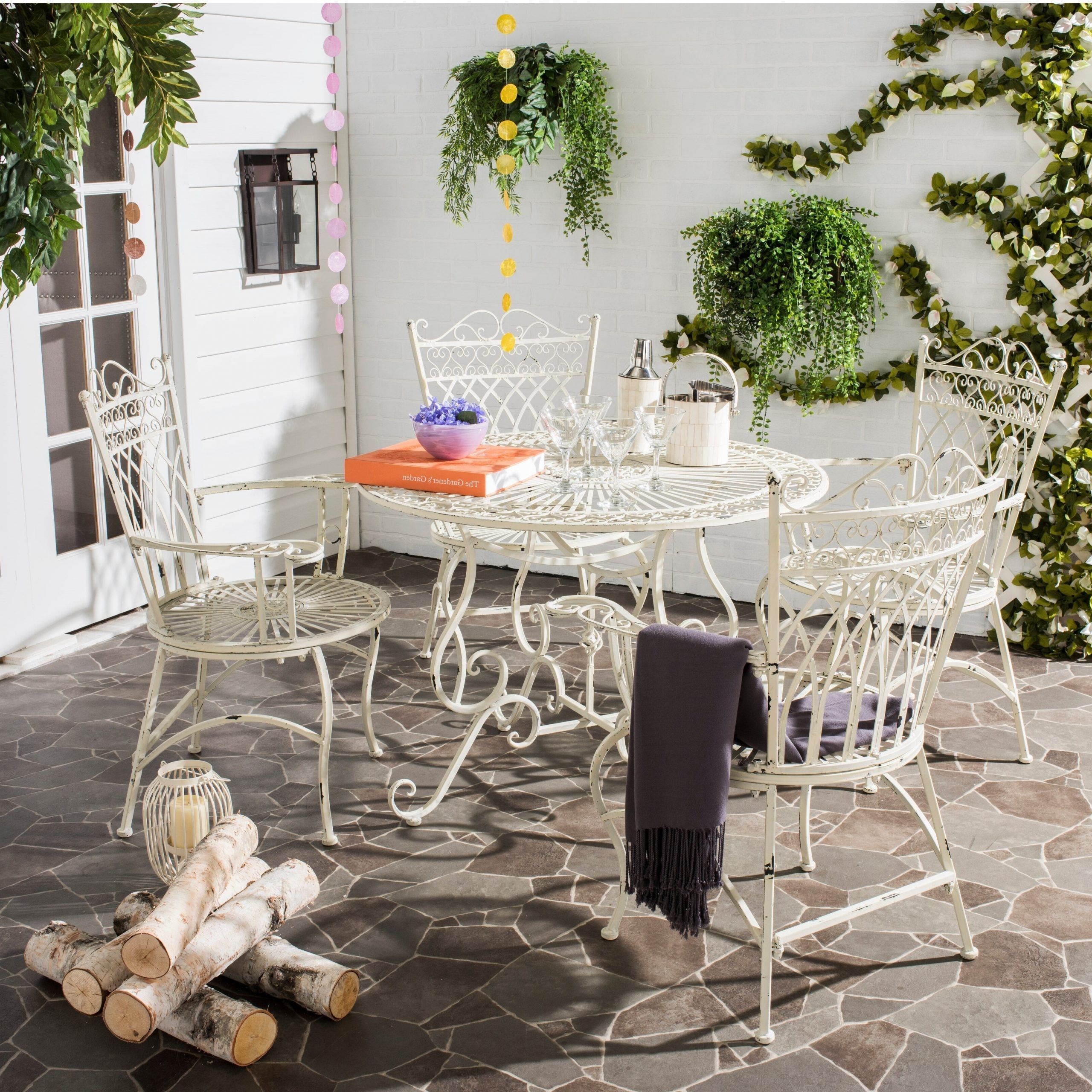 Reclaimed Vintage Outdoor Tables Intended For Well Liked Vintage Wrought Iron Patio Furniture – Ideas On Foter (View 2 of 15)
