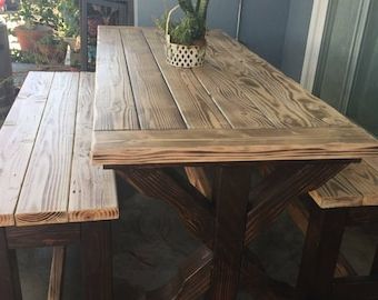 Rustic Patio Table Rustic Dining Table Rustic Table Outdoor – Etsy For Most Popular Reclaimed Wood Outdoor Tables (View 7 of 15)