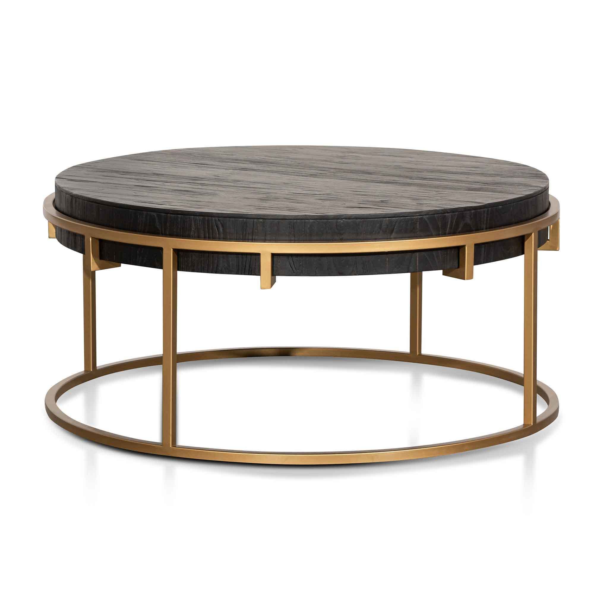 Satin Gold Outdoor Tables With Regard To Favorite Balki Round Coffee Table With Brushed Gold Frame – 1place (View 15 of 15)