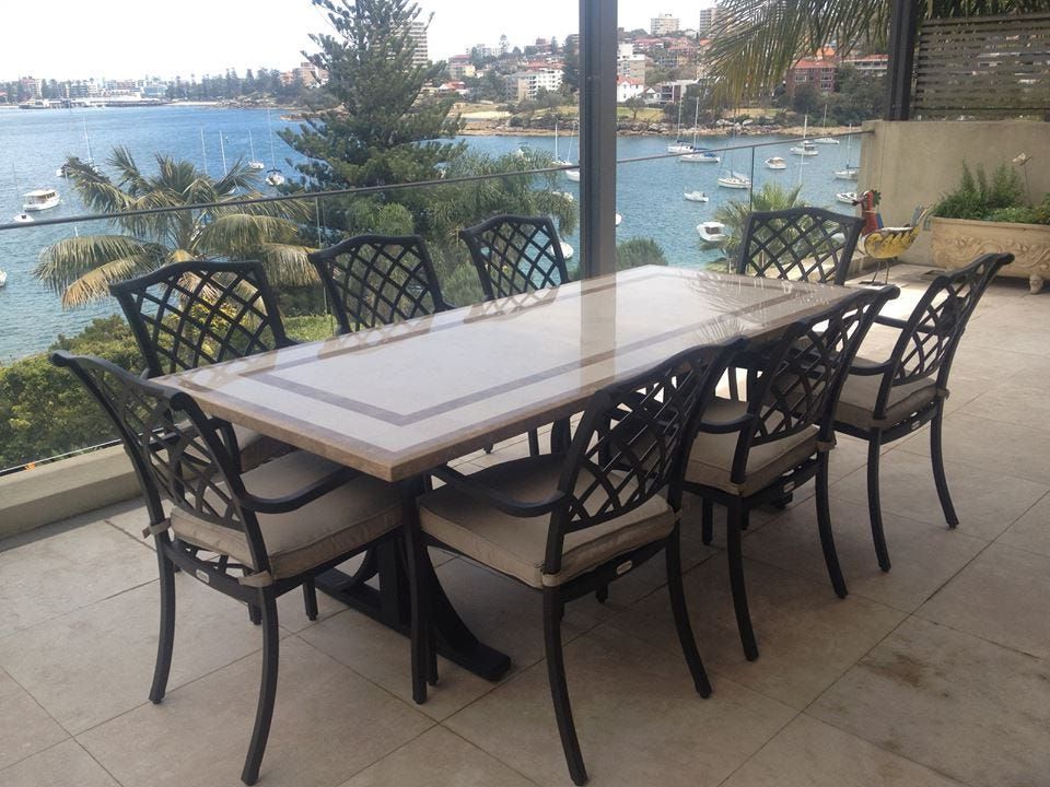 Stone Top Outdoor Tables For Newest Natural Stone Outdoor Tables (View 4 of 15)