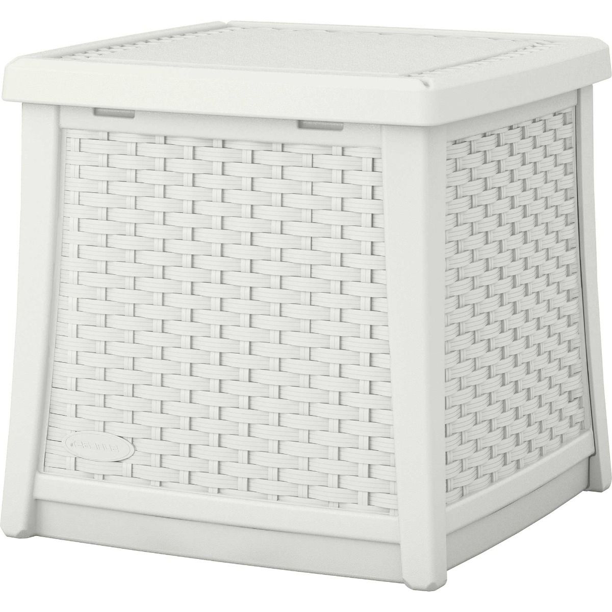 Suncast Elements™ End Table With Storage (white) – Suncast® Corporation Pertaining To 2019 White Storage Outdoor Tables (View 7 of 15)