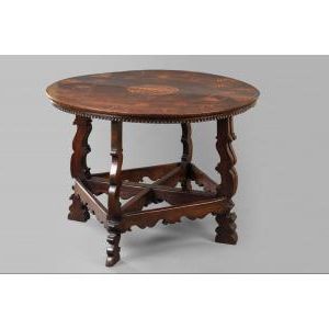 Table With Coat Of Arms Of The Torriani Family – Lombardy, Italy – Xviith  Century – Tables With Most Recently Released Wooden Hand Carved Outdoor Tables (View 11 of 15)