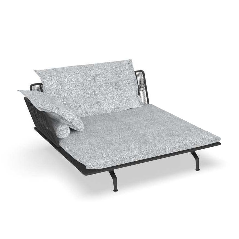 Talenti Outdoor Left Chaise Longue Sofa Cruise Alu Icon Collection  (graphite / White Cool Grey – Fabric And Painted Aluminum) – Myareadesign (View 12 of 15)