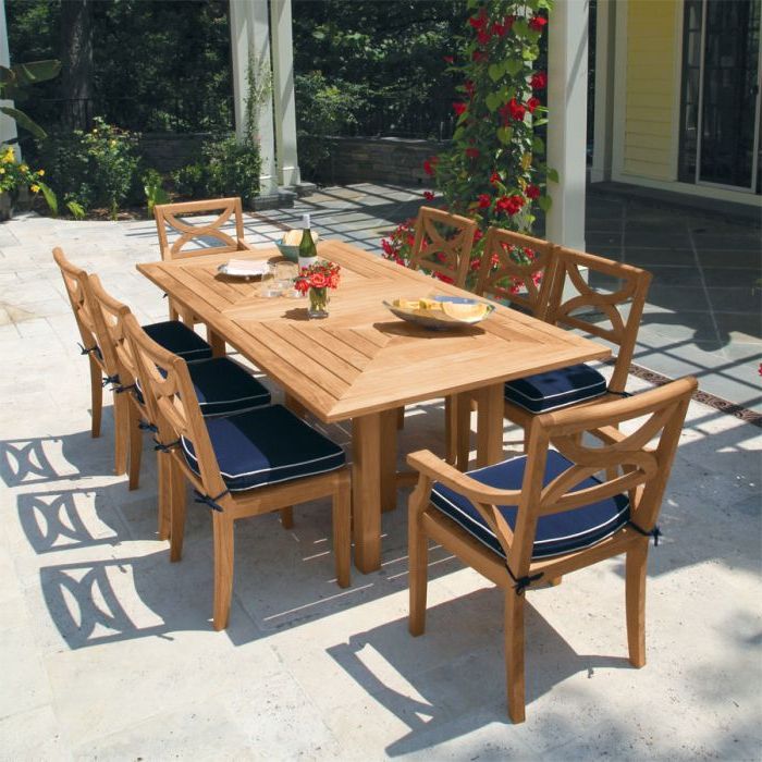 Teak Outdoor Tables With 2020 Teak Outdoor Dining Set – Fiori® 7 Ft (View 11 of 15)