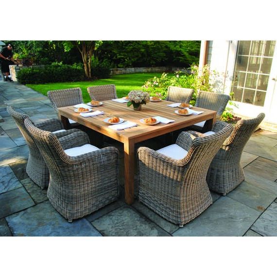 Wainscott Square Outdoor Dining Teak Table Regarding Trendy Square Outdoor Tables (View 15 of 15)