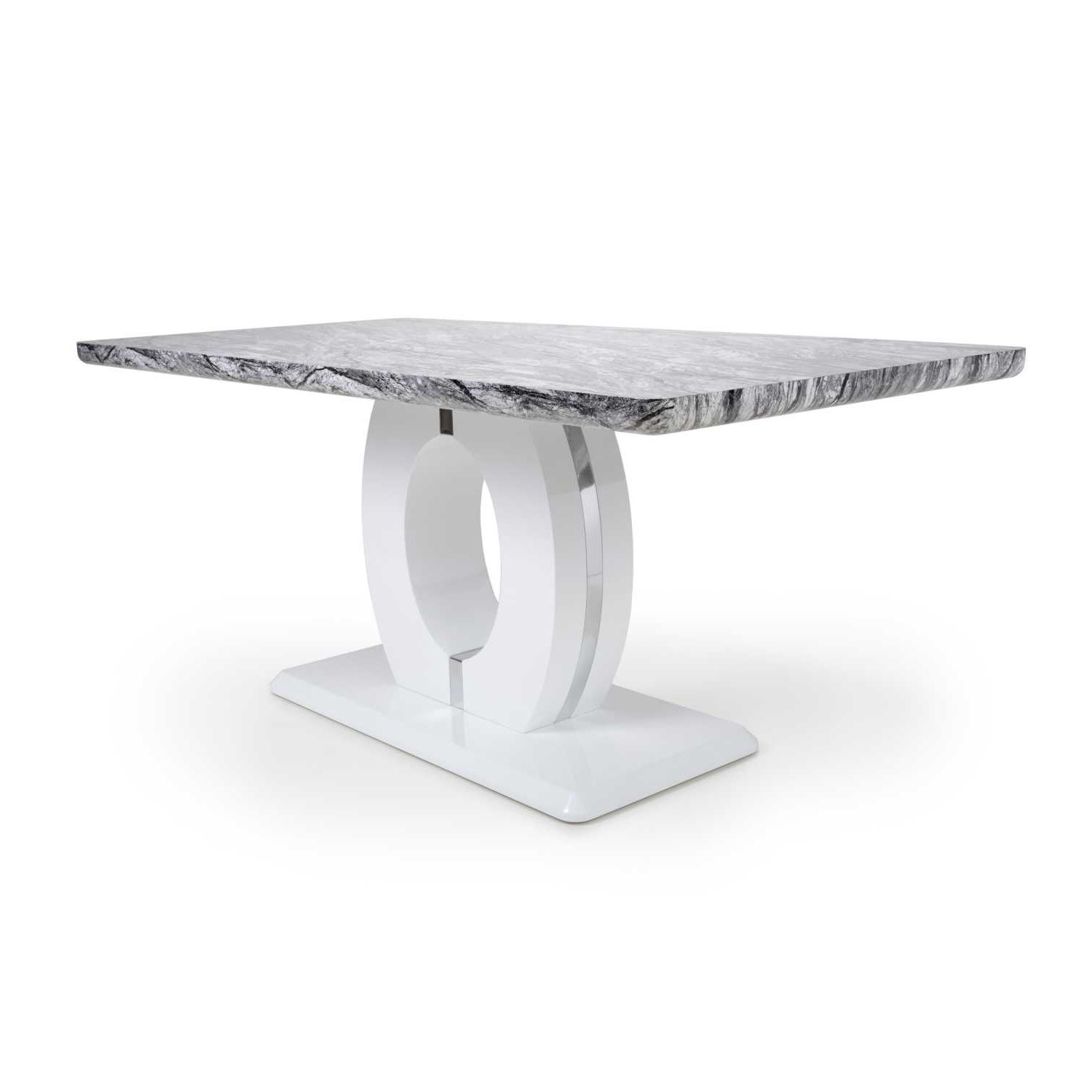 Well Known Neptune Large Marble Effect Top High Gloss Grey White Kitchen Dining Table  76x180cm – Cms Furniture Intended For High Gloss Outdoor Tables (View 11 of 15)
