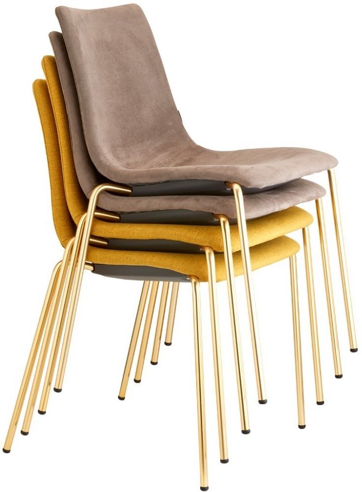 Well Known Zebra Pop 4 Legs Structure In Satin Brass Steel Fabric Chair Color Choice With Regard To Satin Gold Outdoor Tables (View 11 of 15)