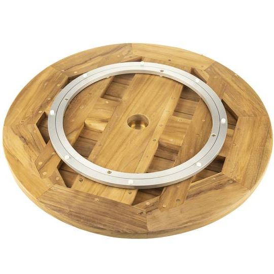 Well Liked Wood Rotating Tray Outdoor Tables Intended For Rotating Base Swivel 60cm For Outdoor Garden Table (View 5 of 15)