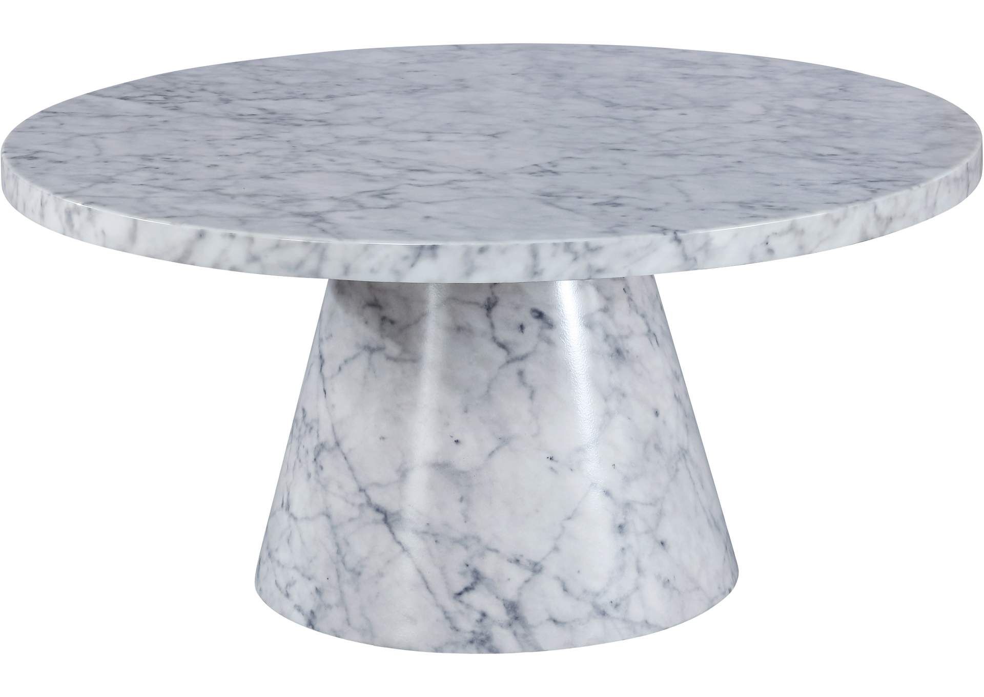 White Faux Marble Outdoor Tables Within 2019 Omni White Faux Marble Coffee Table Best Buy Furniture And Mattress (View 3 of 15)