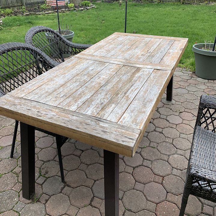 Widely Used Natural Stained Wood Outdoor Tables Pertaining To How To Restore Wooden Outdoor Furniture – The Honeycomb Home (View 13 of 15)