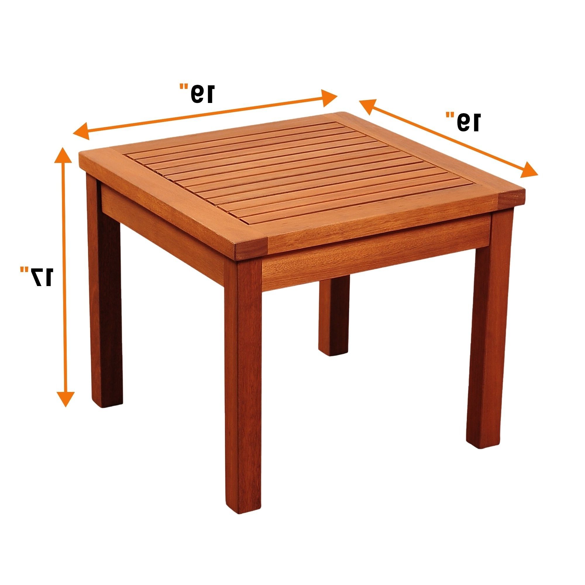 Widely Used Wood Accent Outdoor Tables With Regard To Amazonia Patio Side Table Eucalyptus Wood Square Outdoor Accent Table 19 In  – Kingsbury – On Sale – Overstock –  (View 5 of 15)