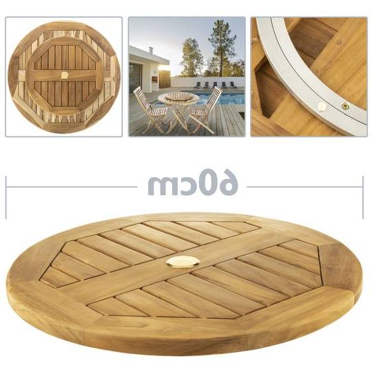 Wood Rotating Tray Outdoor Tables With Regard To Fashionable Rotating Base Swivel 60cm For Outdoor Garden Table (View 3 of 15)