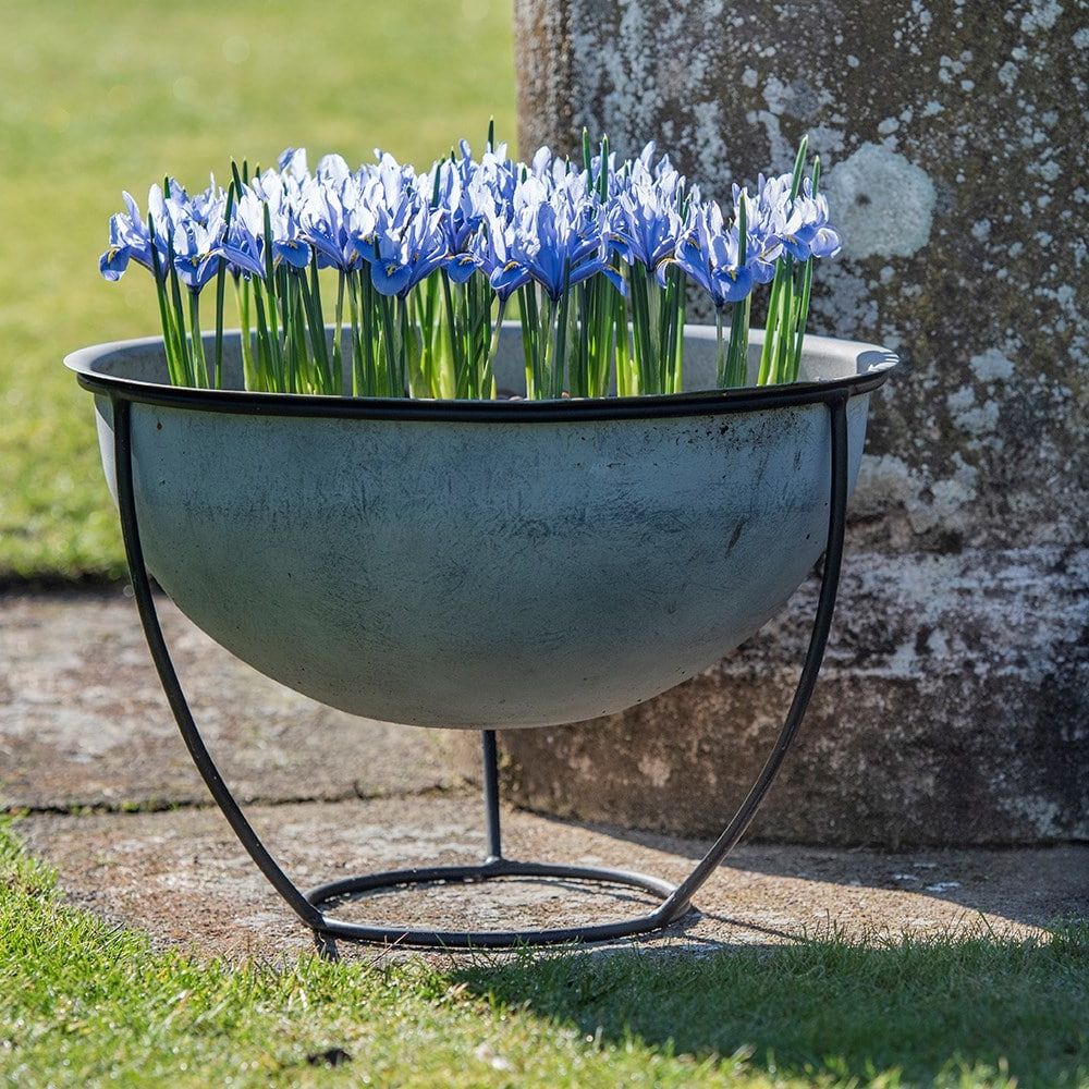 2019 Buy Aged Zinc Plant Bowl And Stand For Plant Stands With Flower Bowl (View 7 of 15)